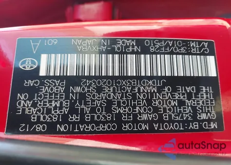 2012 Toyota Prius C Two z USA, uszkodzony, nr VIN JTDKDTB3XC1020342